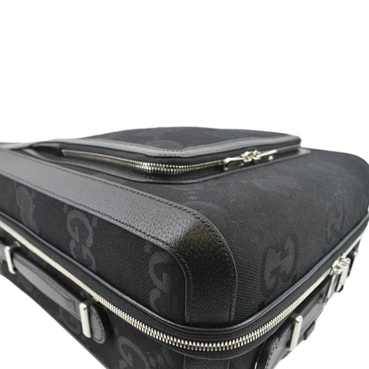 GUCCI Small Cabin Trolley Jumbo GG Supreme Canvas Travel Bag Black 451003