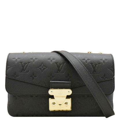 LOUIS VUITTON Marceau  Monogram Empreinte Leather Shoulder Bag Black