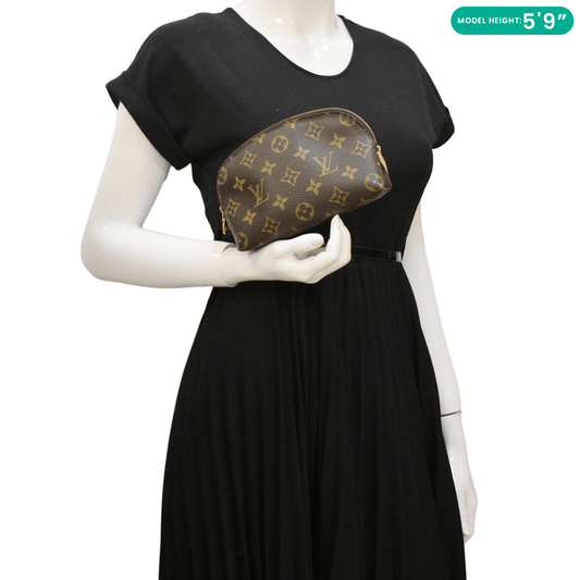 LOUIS VUITTON PM Monogram Canvas Cosmetic Pouch Brown