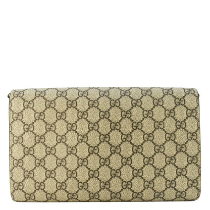 GUCCI Horsebit 1955 Small GG Supreme Canvas Shoulder Bag Beige 677286