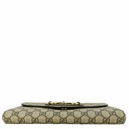 GUCCI Horsebit 1955 Small GG Supreme Canvas Shoulder Bag Beige 677286