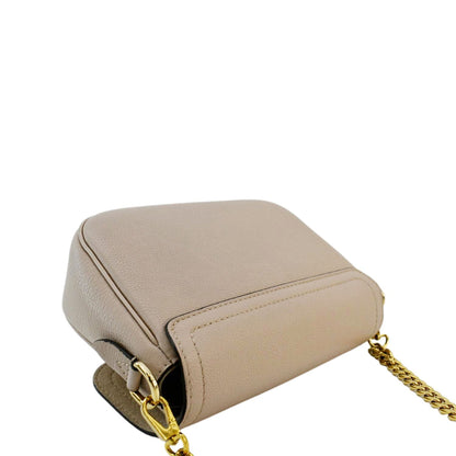 LOUIS VUITTON Lockme Tender Grained Calfskin Leather Shoulder Bag Greige