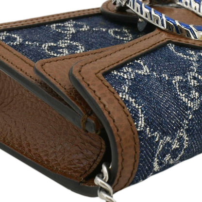 GUCCI Dionysus Super Mini GG Supreme Canvas Crossbody Bag Blue 476432