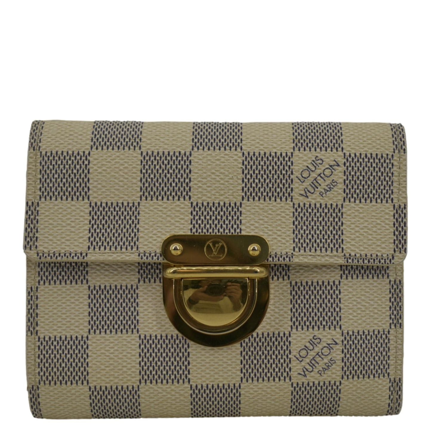 LOUIS VUITTON Koala Damier Azur Wallet White