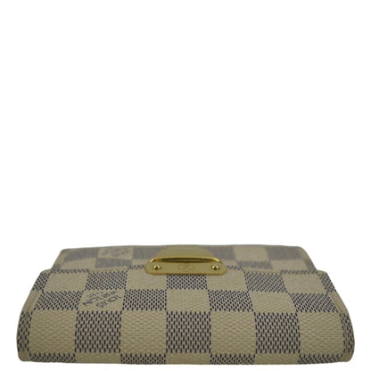 LOUIS VUITTON Koala Damier Azur Wallet White