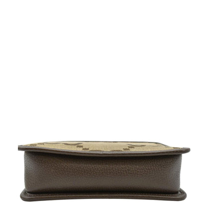 GUCCI Mini Jumbo GG Canvas Crossbody Bag Beige 696075