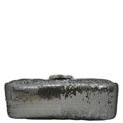 GUCCI GG Marmont Sequin Top Handle Crossbody Bag Silver 583571