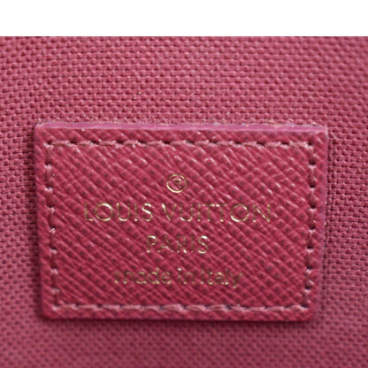 LOUIS VUITTON Felicie Monogram Canvas Pochette Crossbody Bag Brown