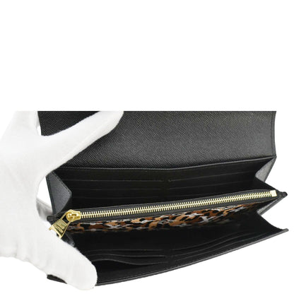 LOUIS VUITTON Giant Jungle Sarah Leather Wallet Black
