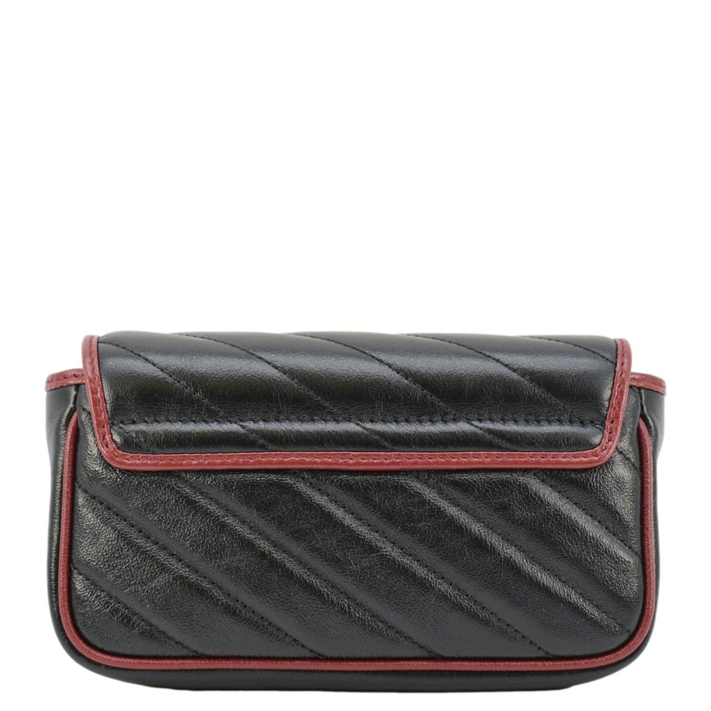 GUCCI GG Marmont Tourchon Mini Matelasse Leather Shoulder Crossbody Bag Black 574969