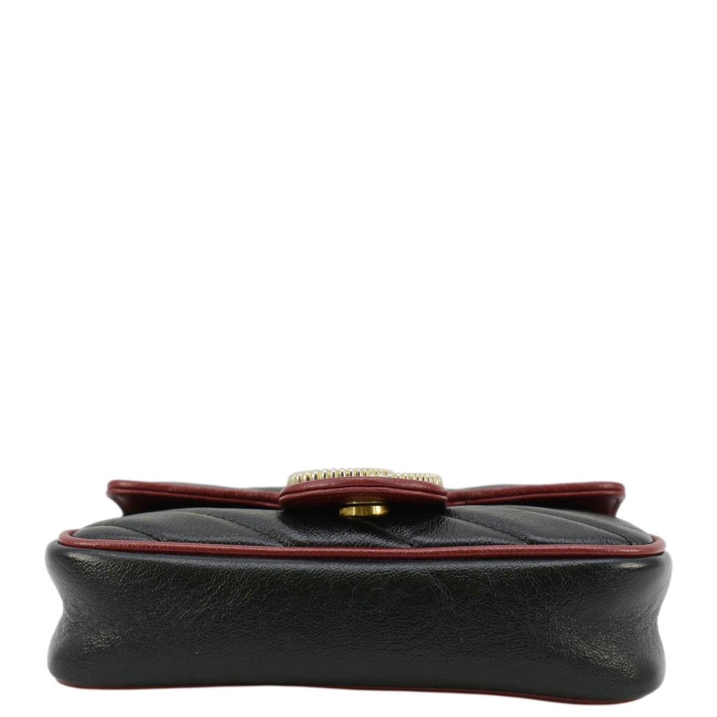 GUCCI GG Marmont Tourchon Mini Matelasse Leather Shoulder Crossbody Bag Black 574969