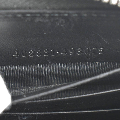 GUCCI Web Stripe Leather Zippy Wallet Black 408831