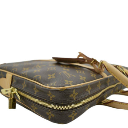 LOUIS VUITTON Porte Documents Voyage Monogram Canvas Briefcase Bag Brown