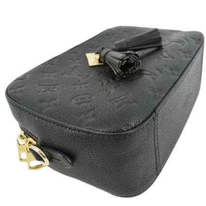 LOUIS VUITTON Saintonge Monogram Empreinte Leather Top Handle Satchel Bag Black