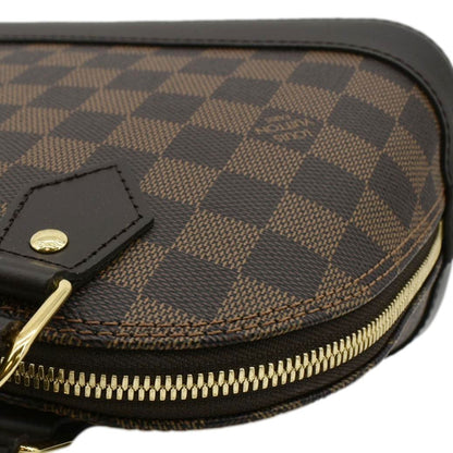 LOUIS VUITTON Braided Alma BB Damier Ebene Satchel Bag Brown