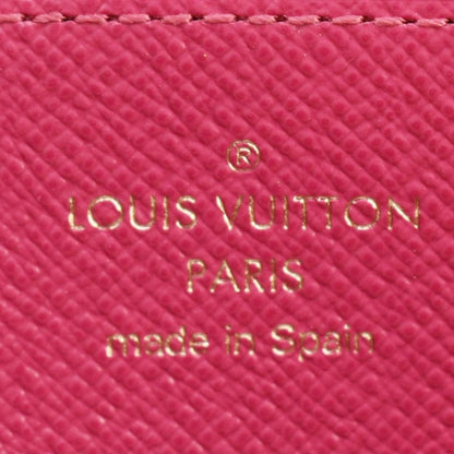 LOUIS VUITTON Chain Flower Monogram Canvas Zippy Wallet Brown