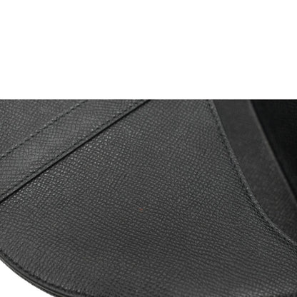 CHRISTIAN DIOR Saddle Grained Leather Satchel Shoulder Bag Black