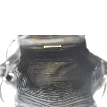 PRADA Double Pocket Mini Nylon Backpack Crossbody Bag Black