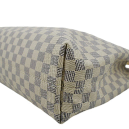 LOUIS VUITTON Graceful MM Damier Azur Hobo Shoulder Bag White