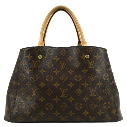 LOUIS VUITTON Montaigne MM Monogram Canvas Shoulder Bag Brown