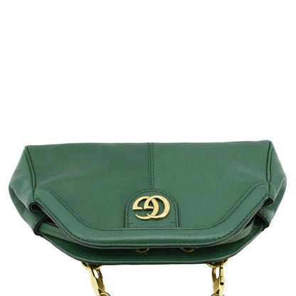 GUCCI Re(Belle) Tiger head Leather Shoulder Bag Green 524620