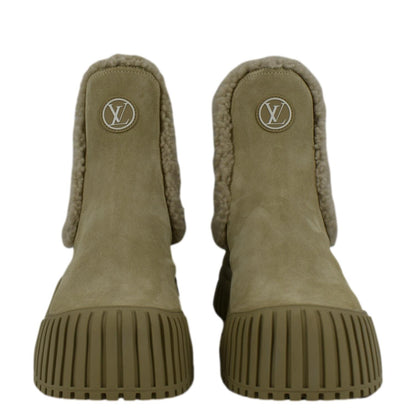 LOUIS VUITTON Ruby Flat Suede Ankle Boot Beige Size 36 1/2