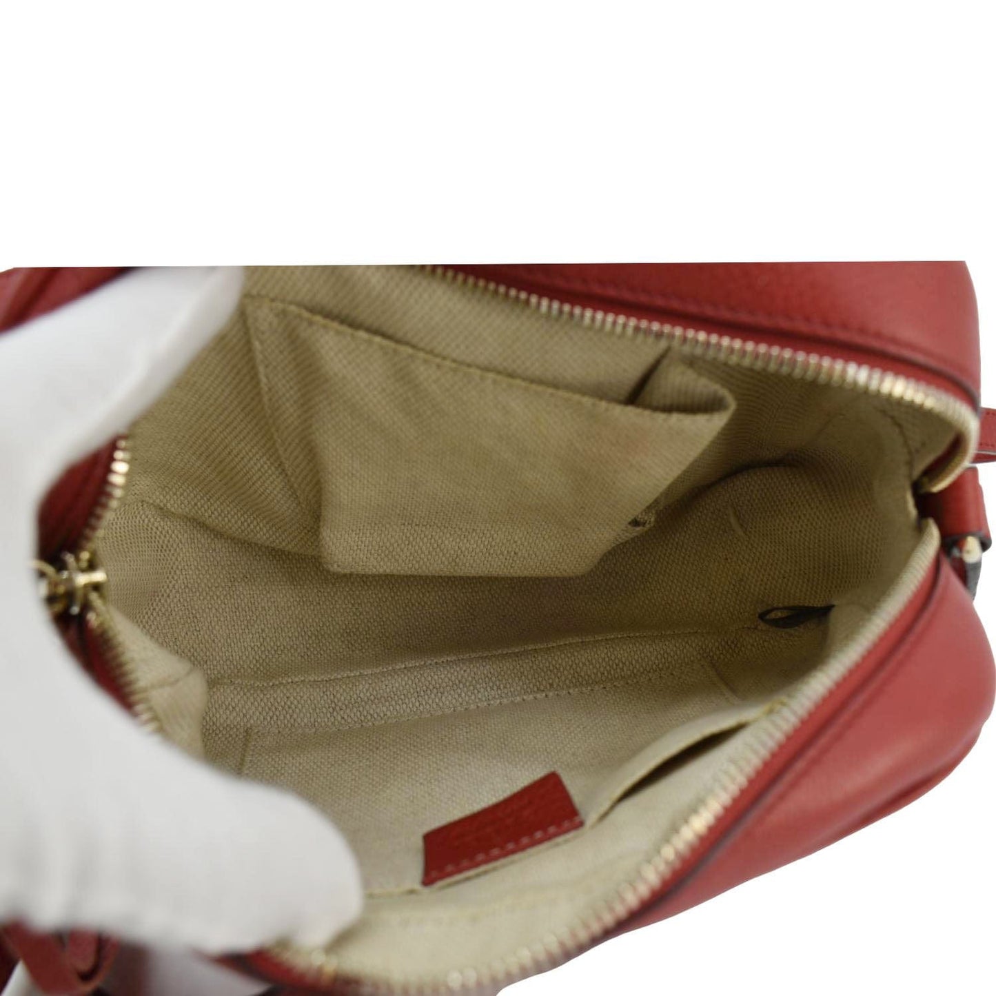 GUCCI Soho Disco Leather Crossbody Bag Red 308364