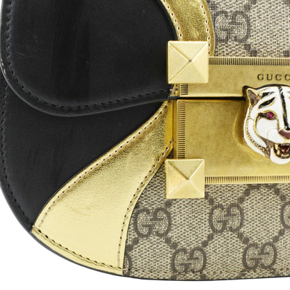 GUCCI Ogilide GG Supreme Canvas Shoulder Bag Gold 500781