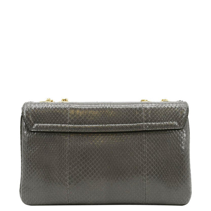 GUCCI Rajah Medium Leather Chain Shoulder Bag Grey 537241