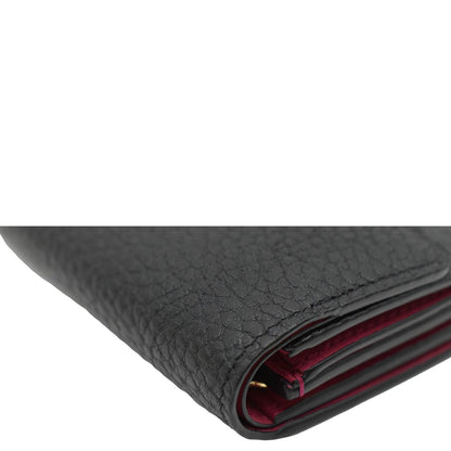 LOUIS VUITTON Capucines XS Taurillon leather Wallet Black