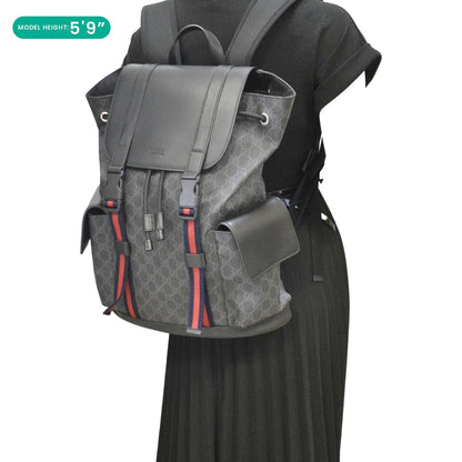 GUCCI GG Supreme Canvas Backpack Black 495563