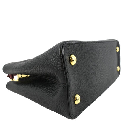 LOUIS VUITTON Capucines Taurillon Leather Satchel Bag Black