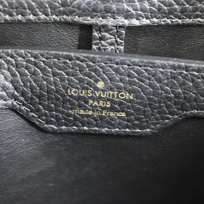 LOUIS VUITTON Capucines Taurillon Leather Satchel Bag Black