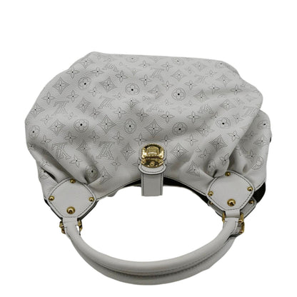 LOUIS VUITTON Solar Large Mahina Leather Hobo Bag White
