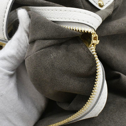LOUIS VUITTON Solar Large Mahina Leather Hobo Bag White