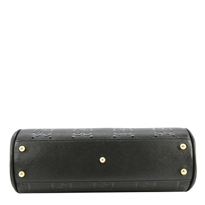 GUCCI Small GG Leather Top Handle Shoulder Bag Black 675791