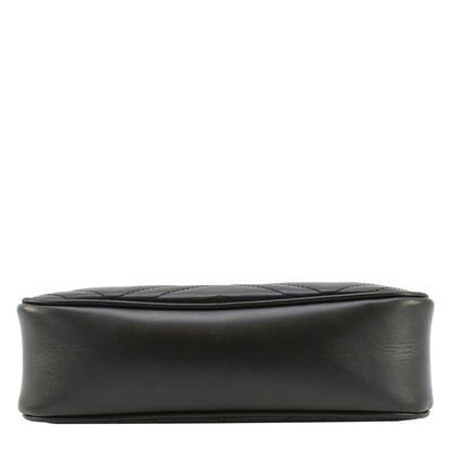 GUCCI GG Marmont Matelasse Chevron Leather Camera Crossbody Bag Black 447632