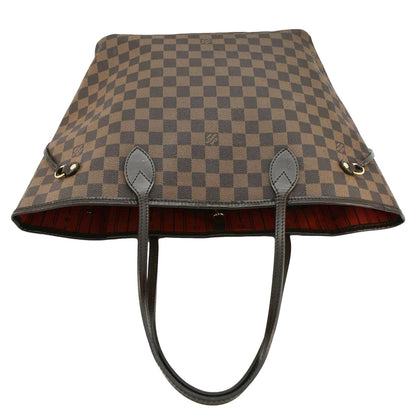 LOUIS VUITTON Neverfull MM Damier Ebene Shoulder Bag Brown