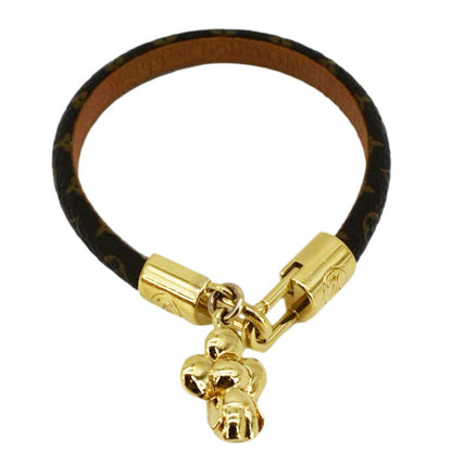 LOUIS VUITTON Tribute Charm Monogram Canvas Bracelet Brown