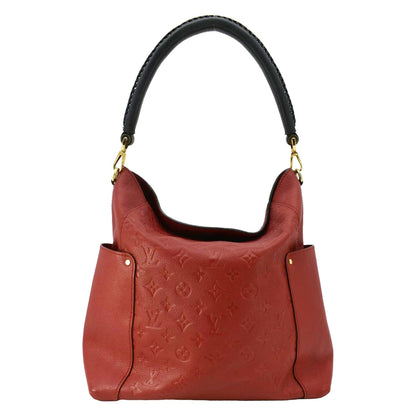LOUIS VUITTON Bagatelle Monogram Empreinte Leather Shoulder Bag Red