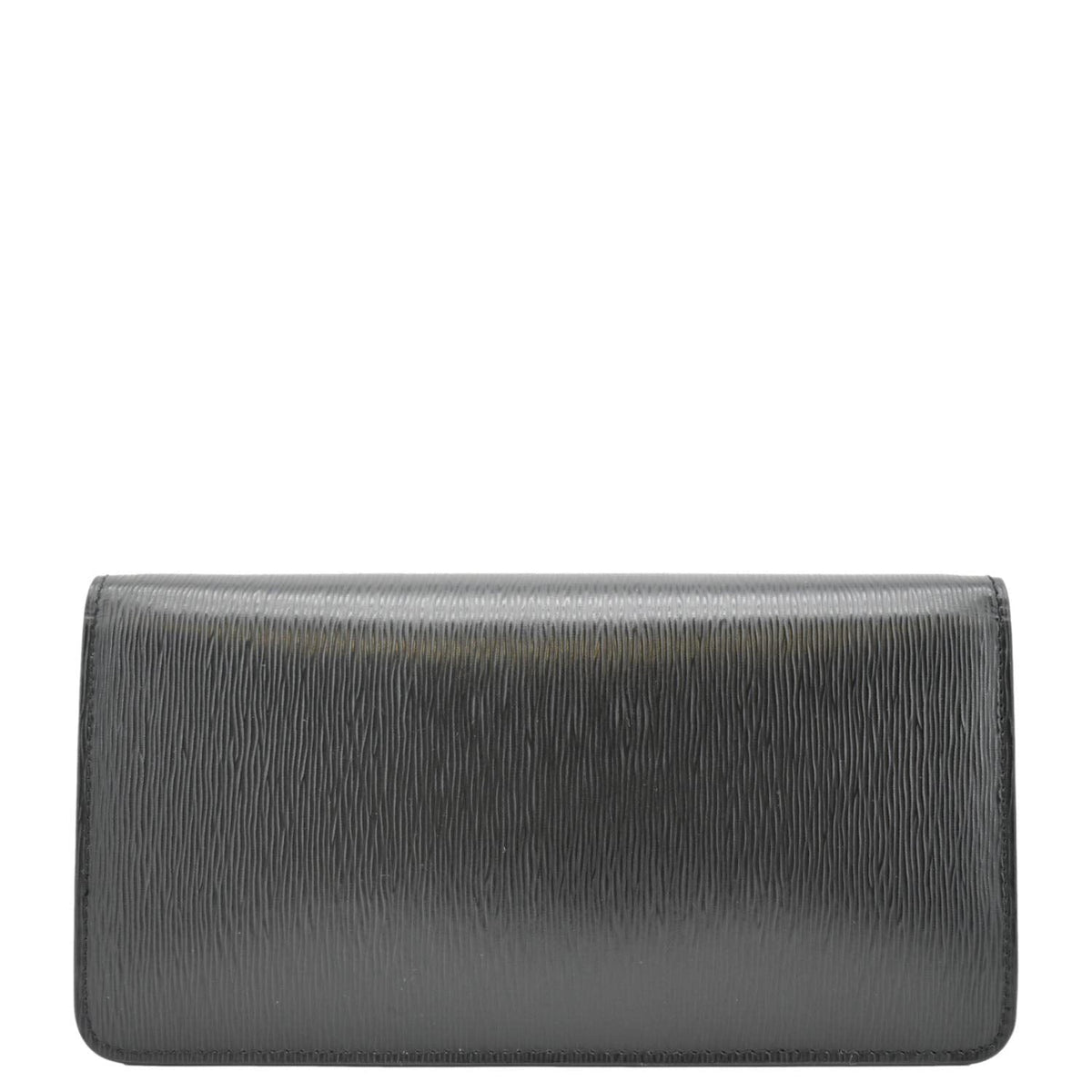 PRADA Wallet on Chain Leather Clutch Crossbody Bag Black