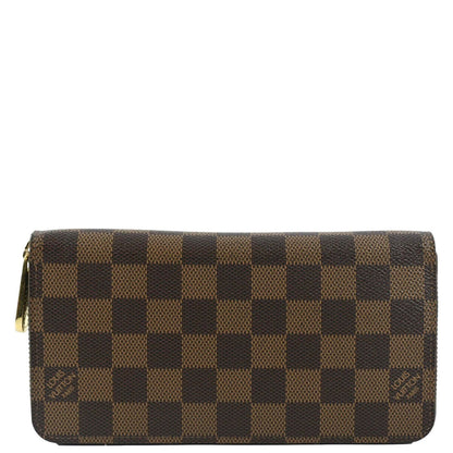 LOUIS VUITTON Damier Ebene Zippy Wallet Brown