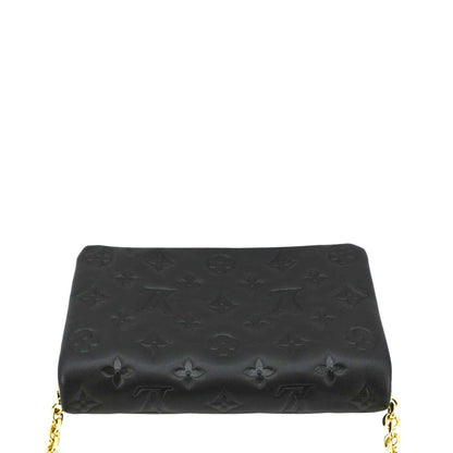 LOUIS VUITTON Coussin Monogram Embossed Pochette Crossbody Bag Black