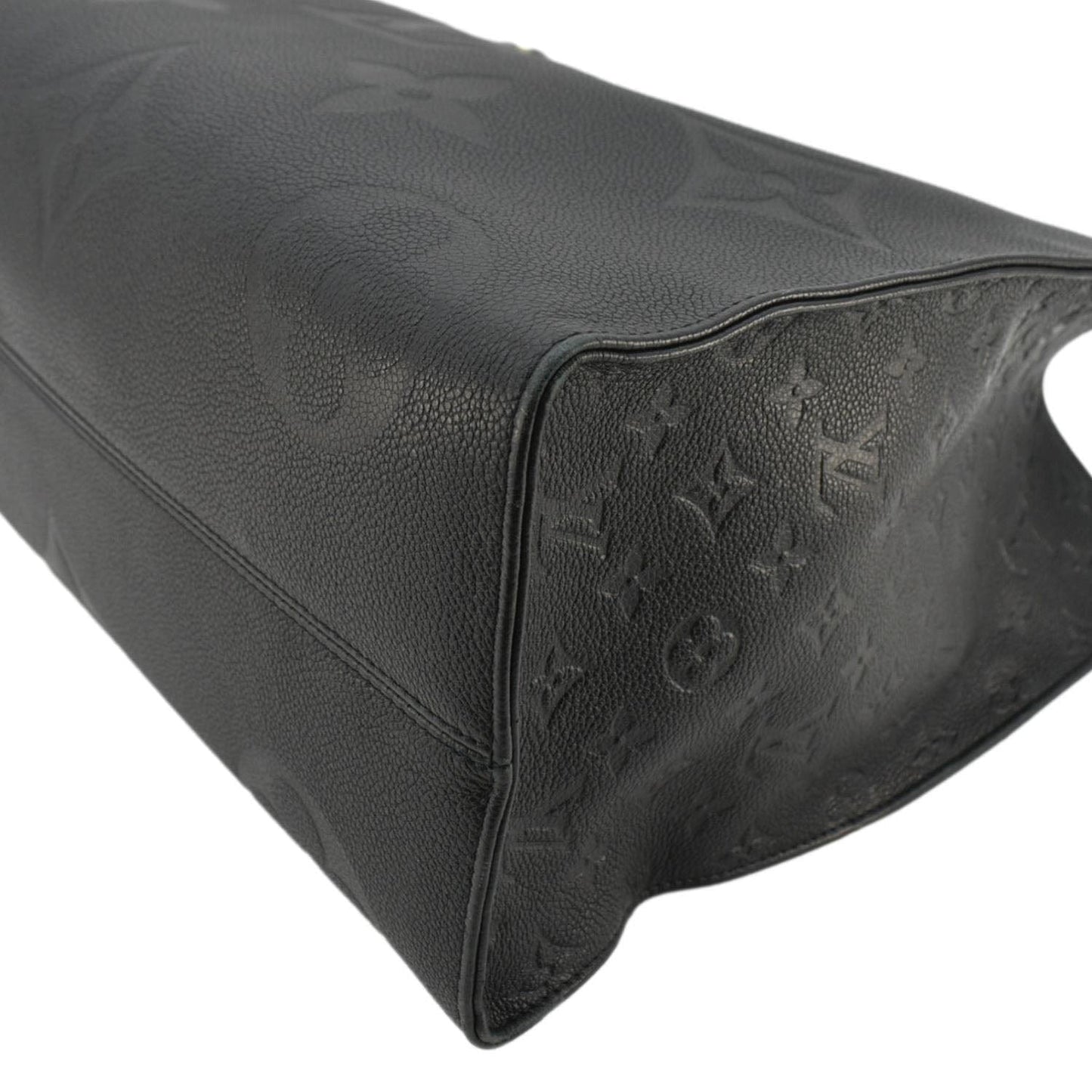 LOUIS VUITTON Onthego GM Monogram Empreinte Leather Tote Bag Black