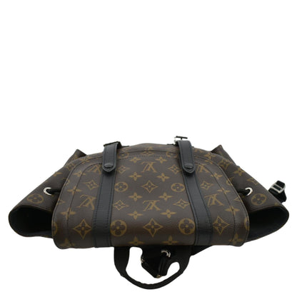 LOUIS VUITTON Christopher Monogram Macassar Canvas Backpack Bag Brown