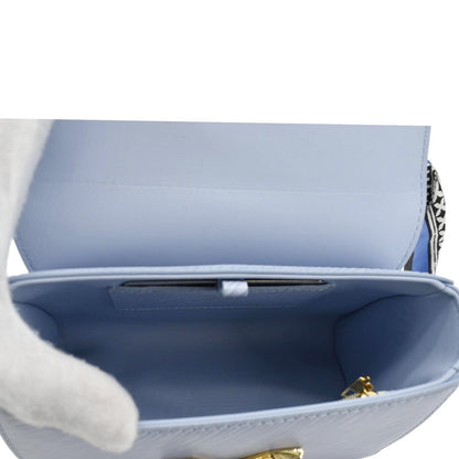LOUIS VUITTON Twist PM Epi Leather Crossbody Bag Light Blue