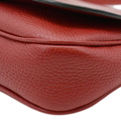 GUCCI Soho GG Flap Leather Chain Crossbody Bag Red 536224
