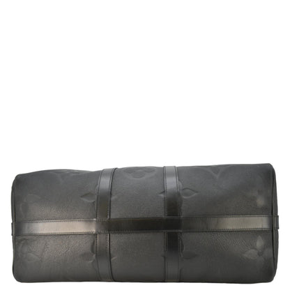 LOUIS VUITTON Keepall Bandouliere 45 Monogram Empreinte Giant Travel Bag Black
