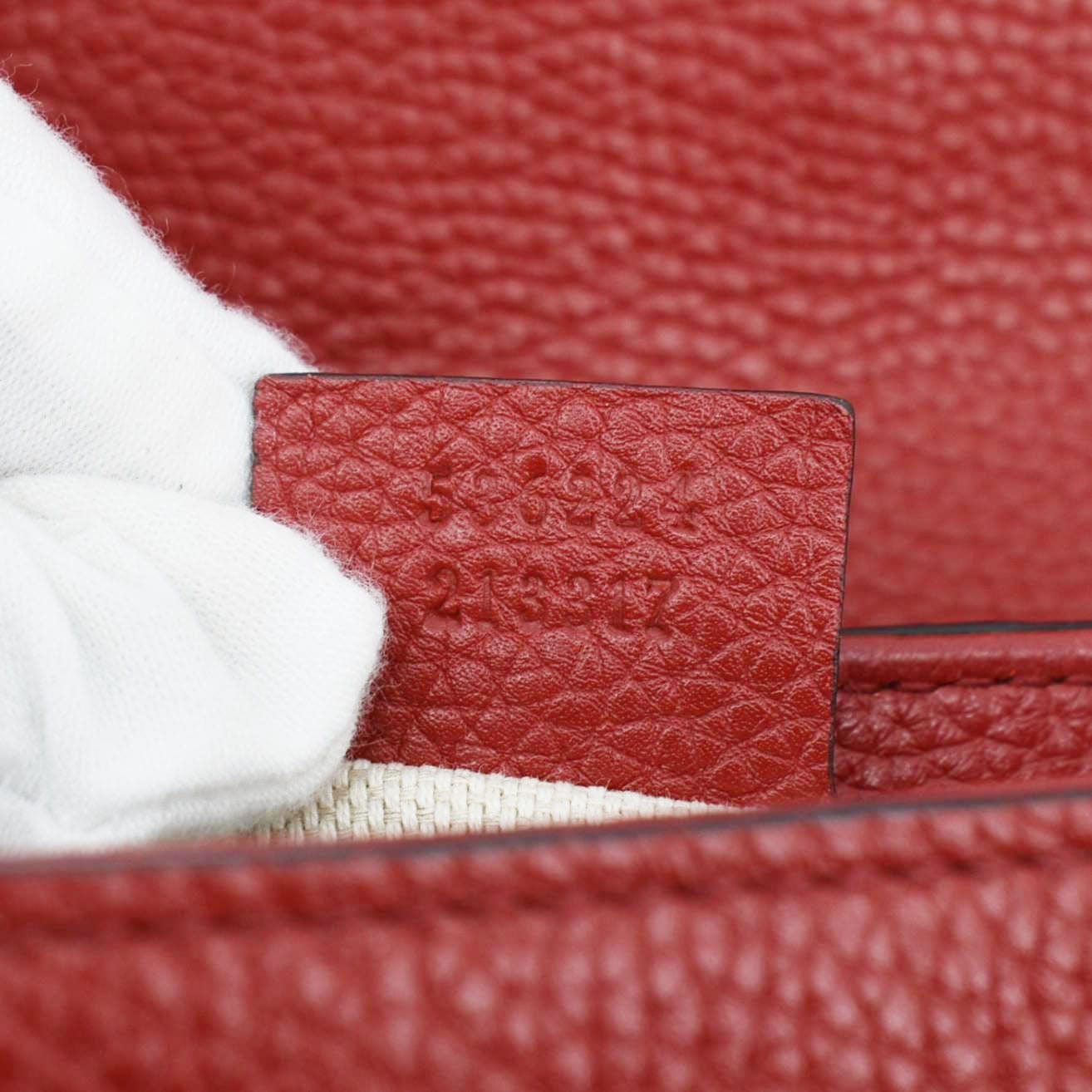 GUCCI Soho GG Flap Leather Chain Crossbody Bag Red 536224