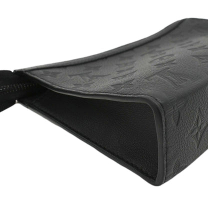 LOUIS VUITTON Gaston Wearable Wallet Monogram Shadow Leather Crossbody Bag Black
